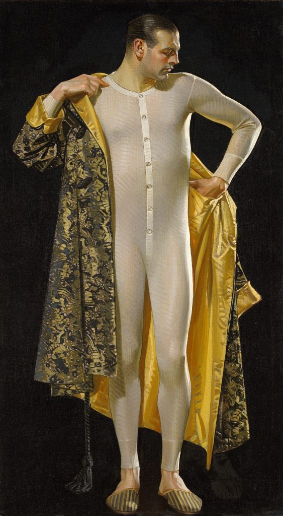 Man in Long Underwear, J.C. Leyendecker, circa 1920, oil on canvas