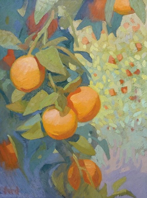 Painting, January Oranges by Carolyn Lord